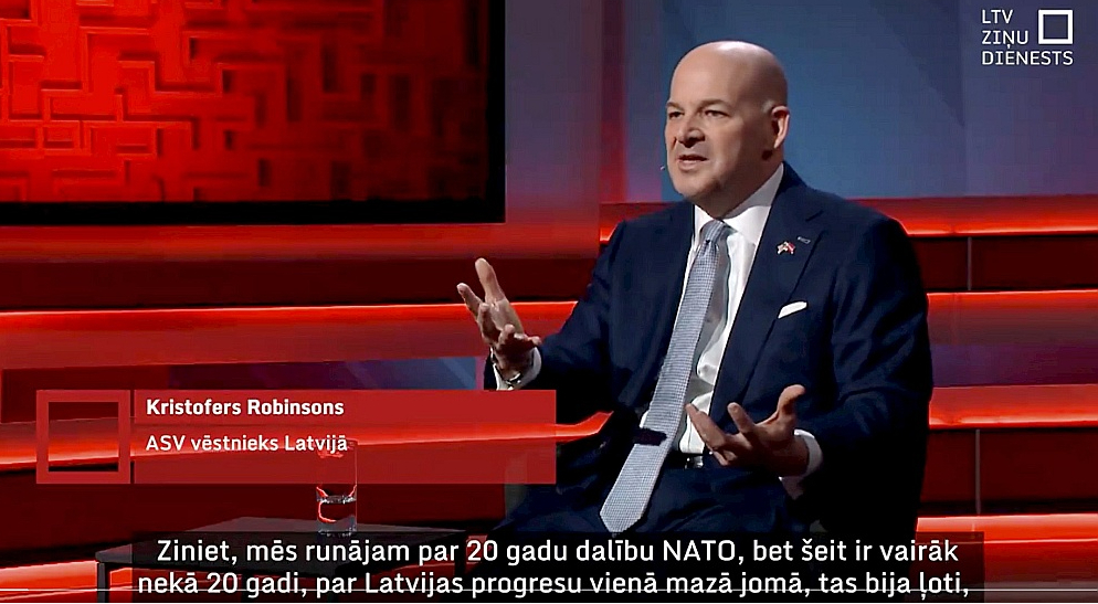 ASV vēstnieks Latvijā Kristofers Robinsons intervijā LTV.