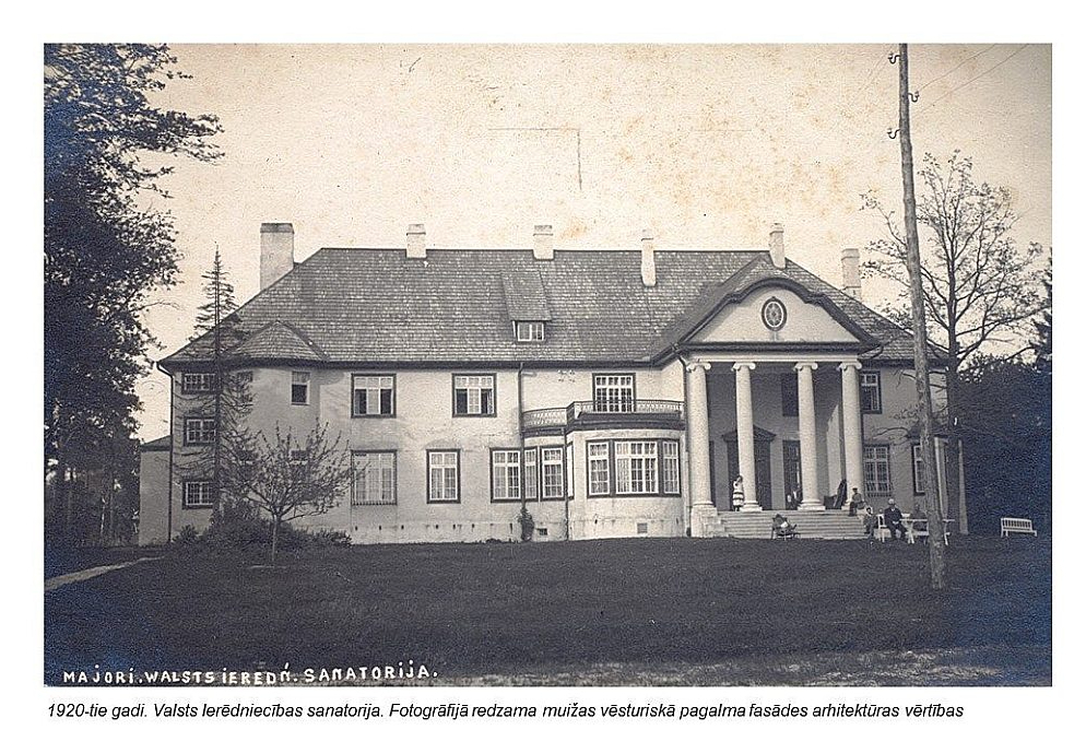 Tā muiža izskatījās pagājušā gadsimta divdesmitajos gados, kad tur atradās Valsts ierēdniecības sanatorija.