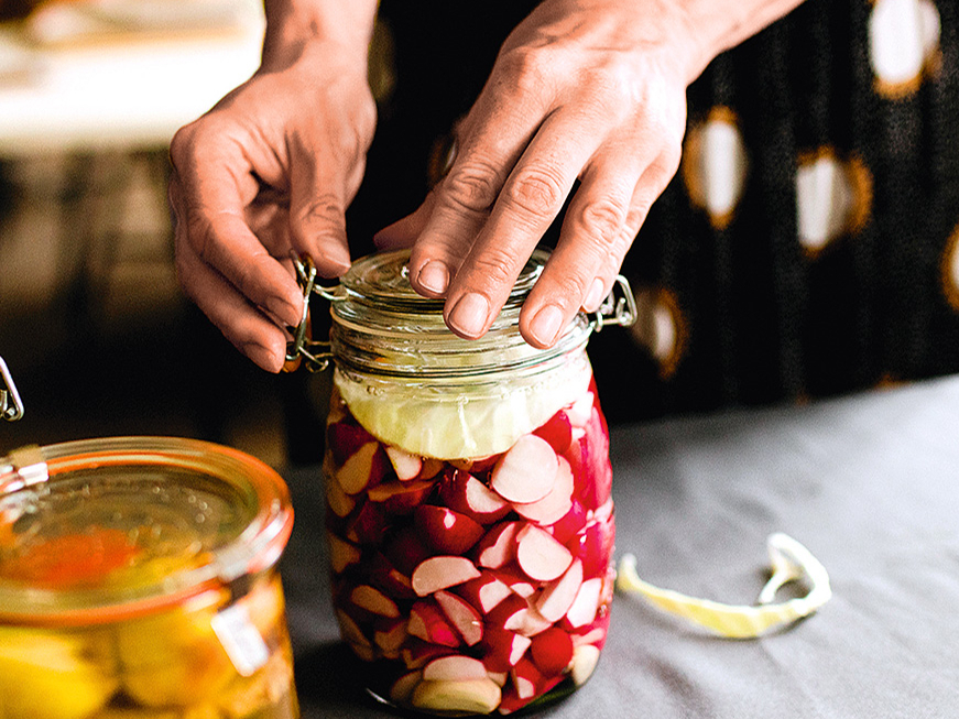 Fermentēti redīsi.
