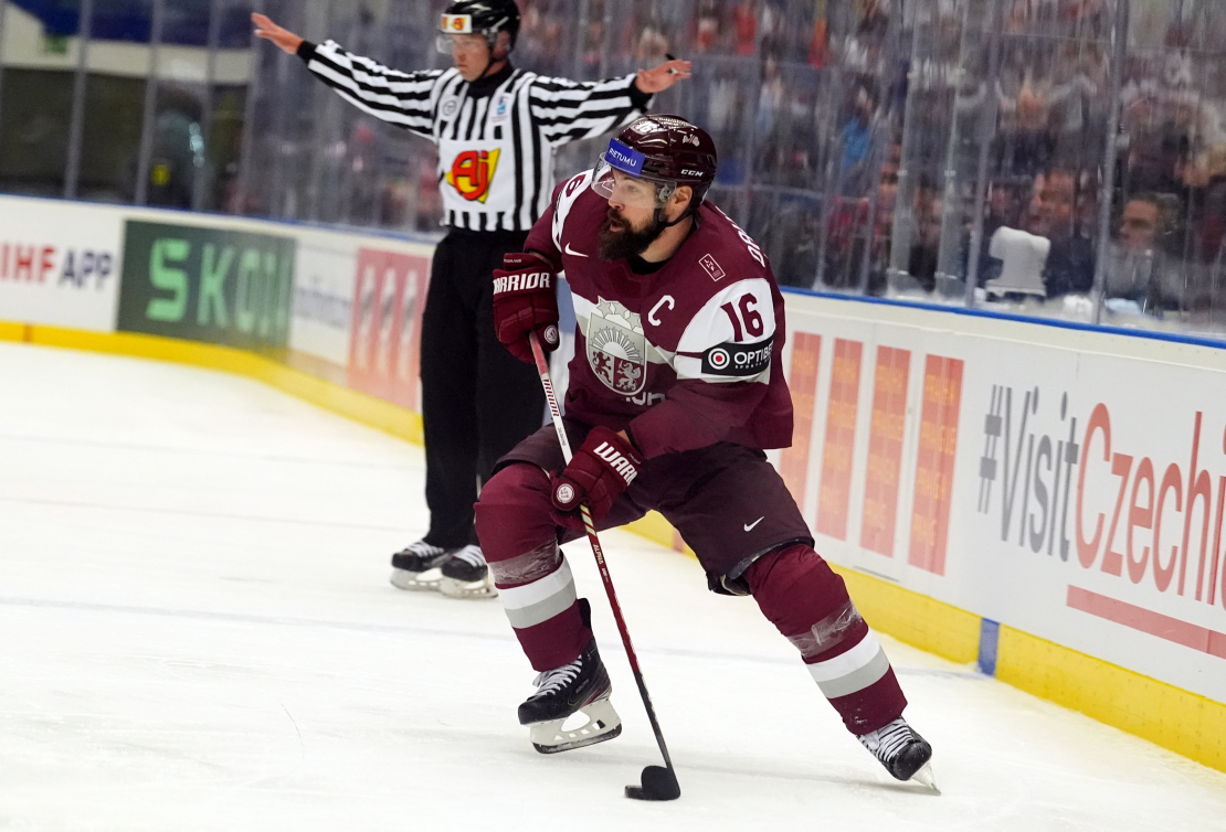 Pasaules hokeja čempionāta spēle starp Latvijas un Francijas valstsvienībām ''Ostravar arēnā'' Ostravā. Kaspars Daugaviņš.