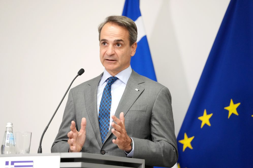 Grieķijas premjerministrs Kirjaks Micotakis.