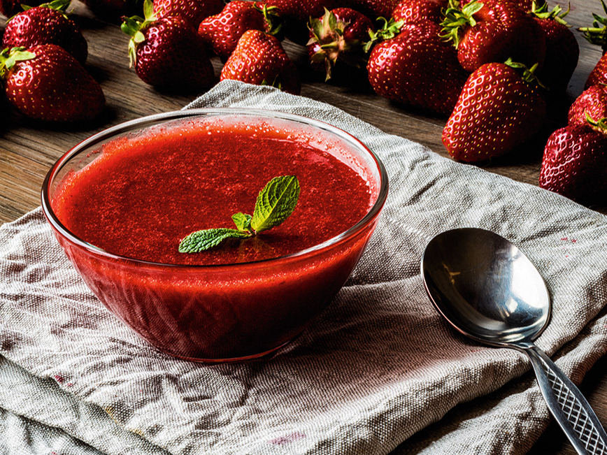 Aromātiska mērce desertiem.