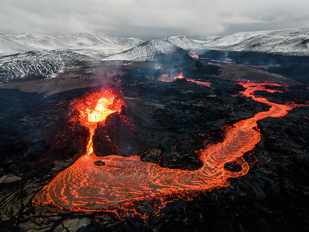 Fagradalsfjalla vulkāns Islandē.