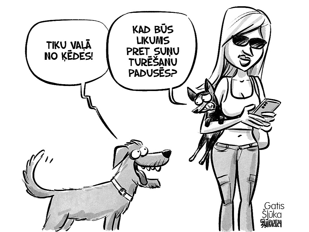 Suņu prieks un vēlmes.