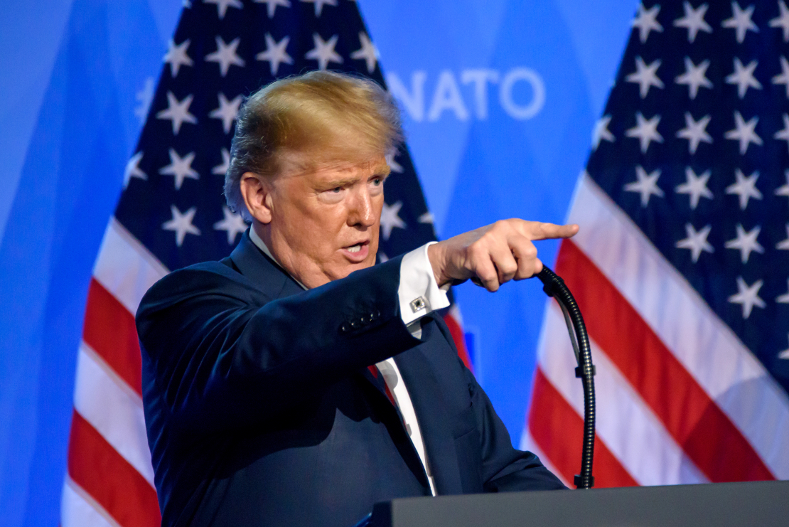 Donalds Tramps preses konferencē. 2018. gada NATO samitā.