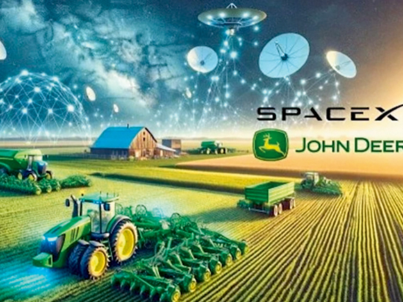 'John Deer Starlink' darbības modelis.