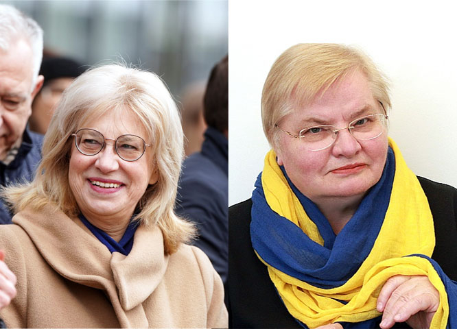 Ina Druviete un Janīna Kursīte.