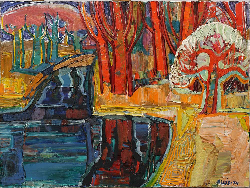 Valdis Bušs, "Pie upes". Eļļa uz audekla. 1974.