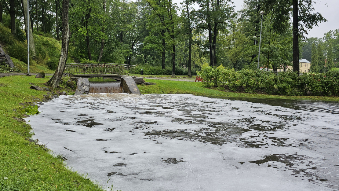 Arkādijas parks. Vētras sekas. Plūdi.