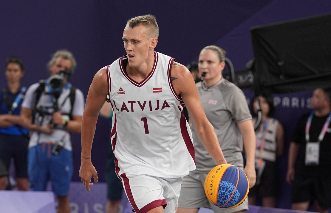 Latvijas 3x3 basketbola izlases spēlētājs Nauris Miezis.