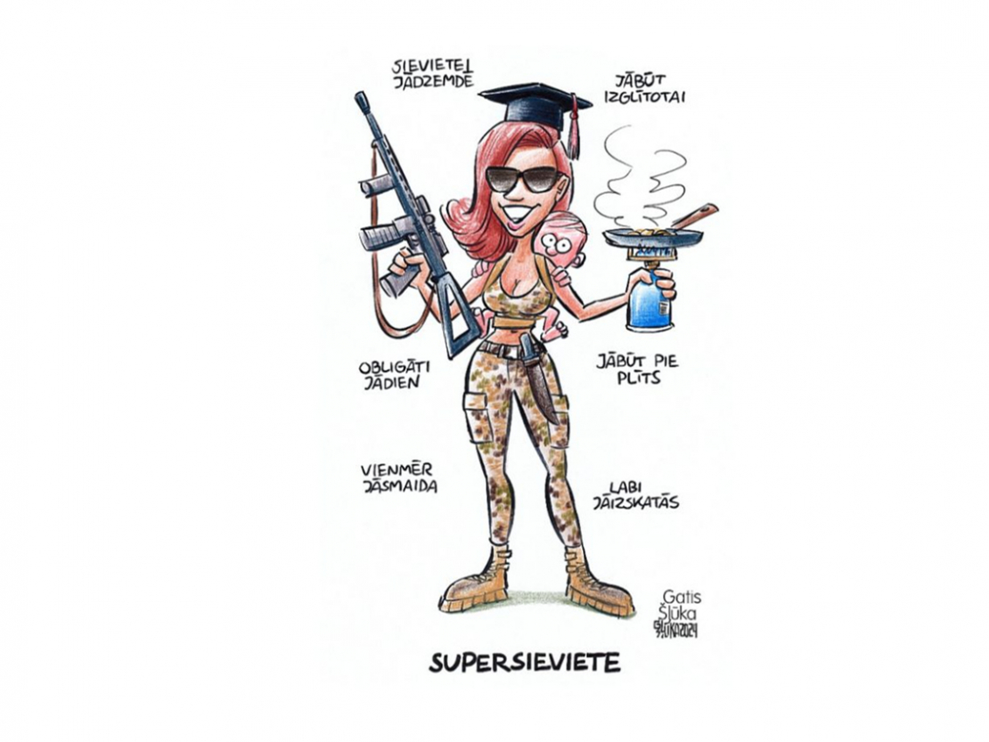 Zīmē Gatis Šļūka. Supersieviete