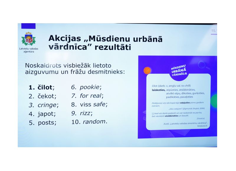 Latviešu valodas aģentūras rīkots pasākums Valsts valodas dienā, kurā informē par secināto, īstenojot pasākumus par iedzīvotāju valodas lietojuma paradumiem un lingvistisko attieksmi.