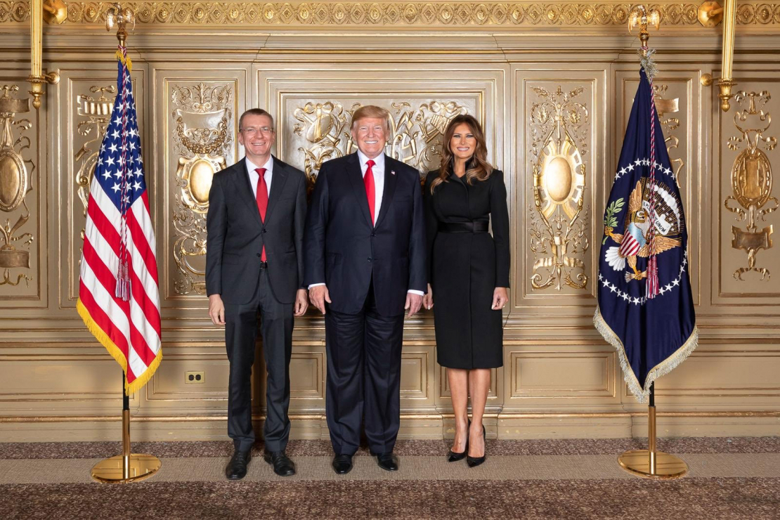 Edgars Rinkēvičs, Donalds Tramps ar kundzi. 