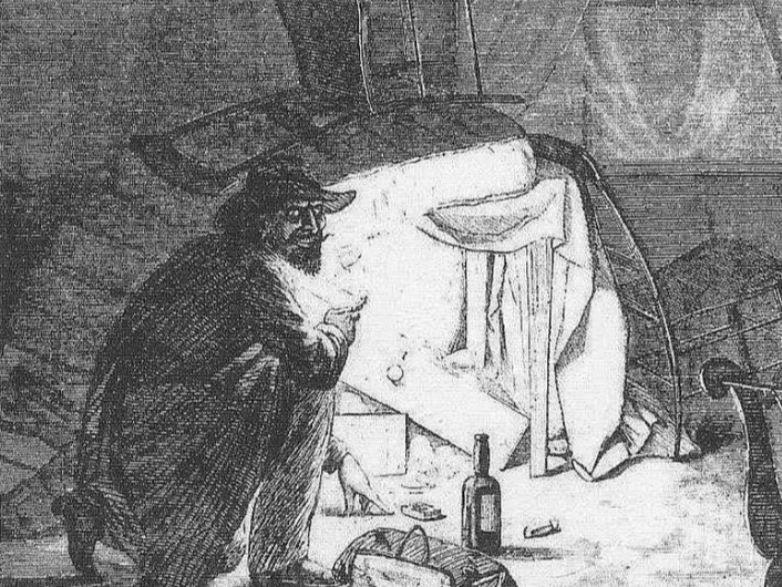 Ņujorkas dedzinātājs tā laika preses ilustrācijā.