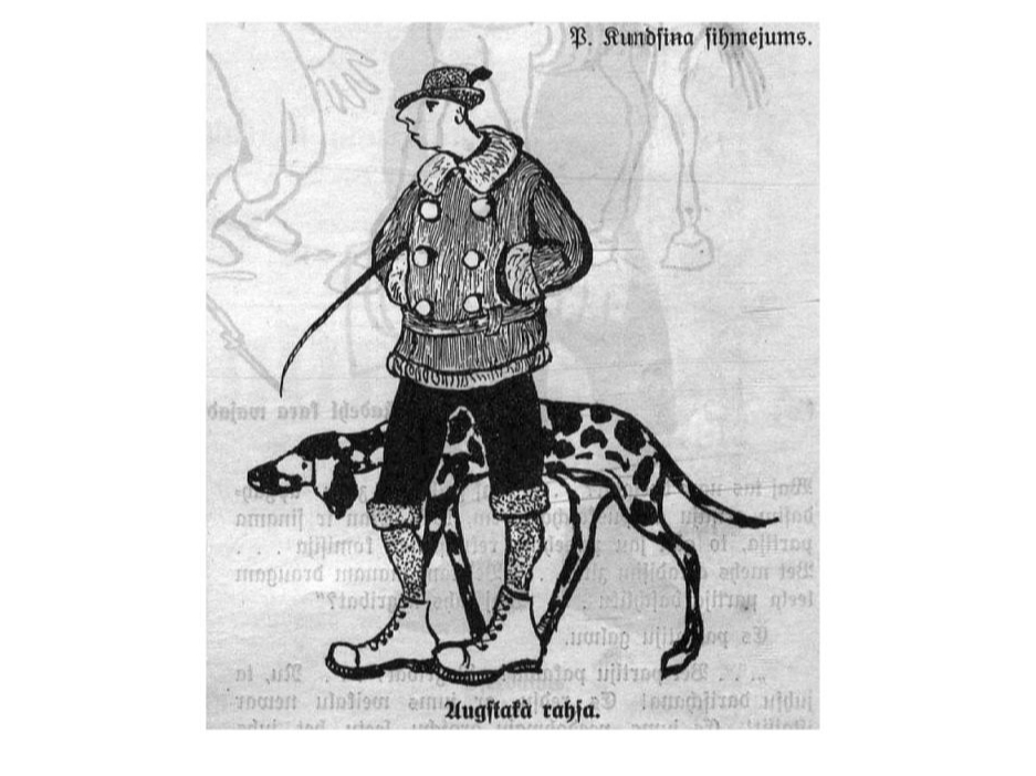 Žurnāla "Lietuvēns" 1914. gada karikatūra par vācbaltiešiem.