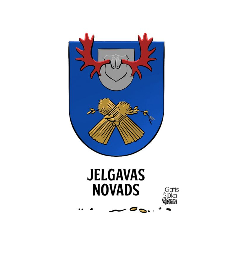 Zīmē Gatis Šļūka. Jelgavas novada taupības laika ģerbonis