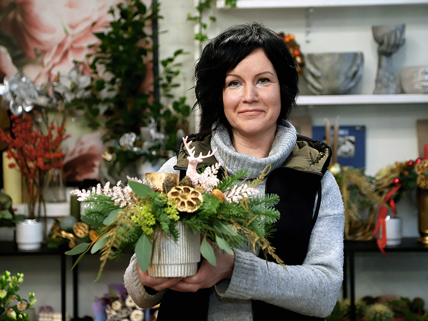 Floriste, ziedu salona "Alternatiff flowers" īpašniece Rita Vidruska.