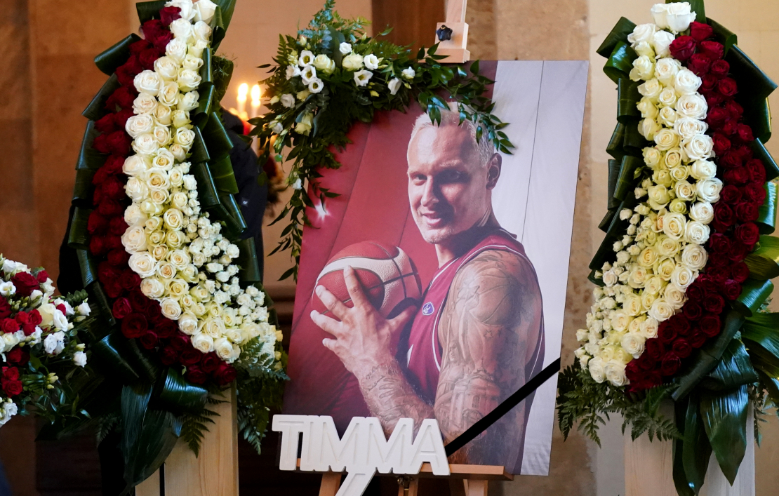 Atvadīšanās no basketbolista Jāņa Timmas.