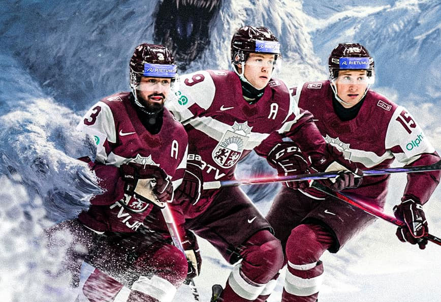 Latvijas hokejisti.