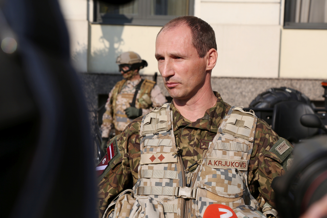 Zemessardzes Rīgas brigādes komandieris pulkvežleitnants Aivars Krjukovs.