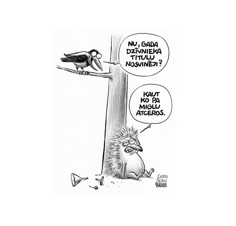 Zīmē Gatis Šļūka. Latvijas gada dzīvnieks - ezis!