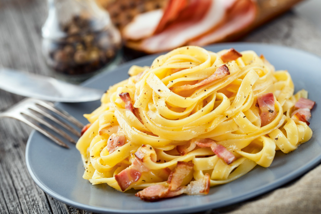 Pasta carbonara.