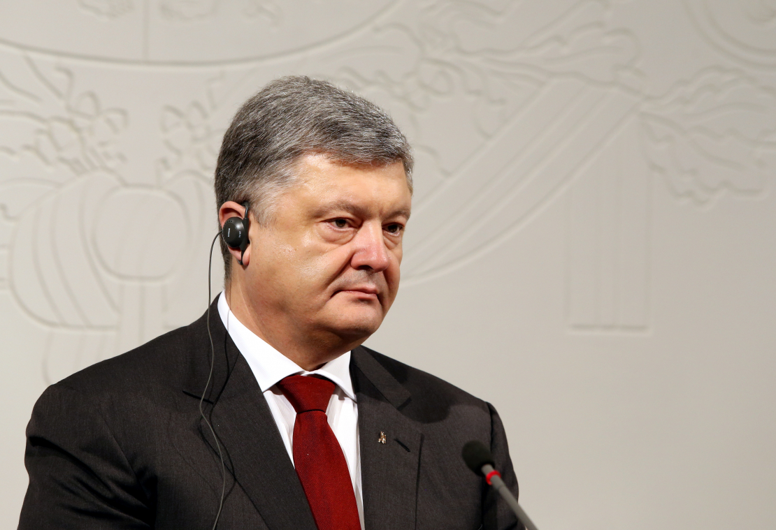 Petro Porošenko kopīgās preses konferences laikā ar Latvijas Valsts prezidentu.
