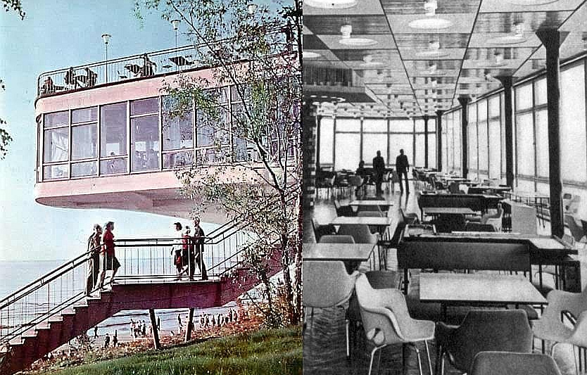 "Jūras pērle" un restorāna galvenā zāle 20. gs. 60. gados.