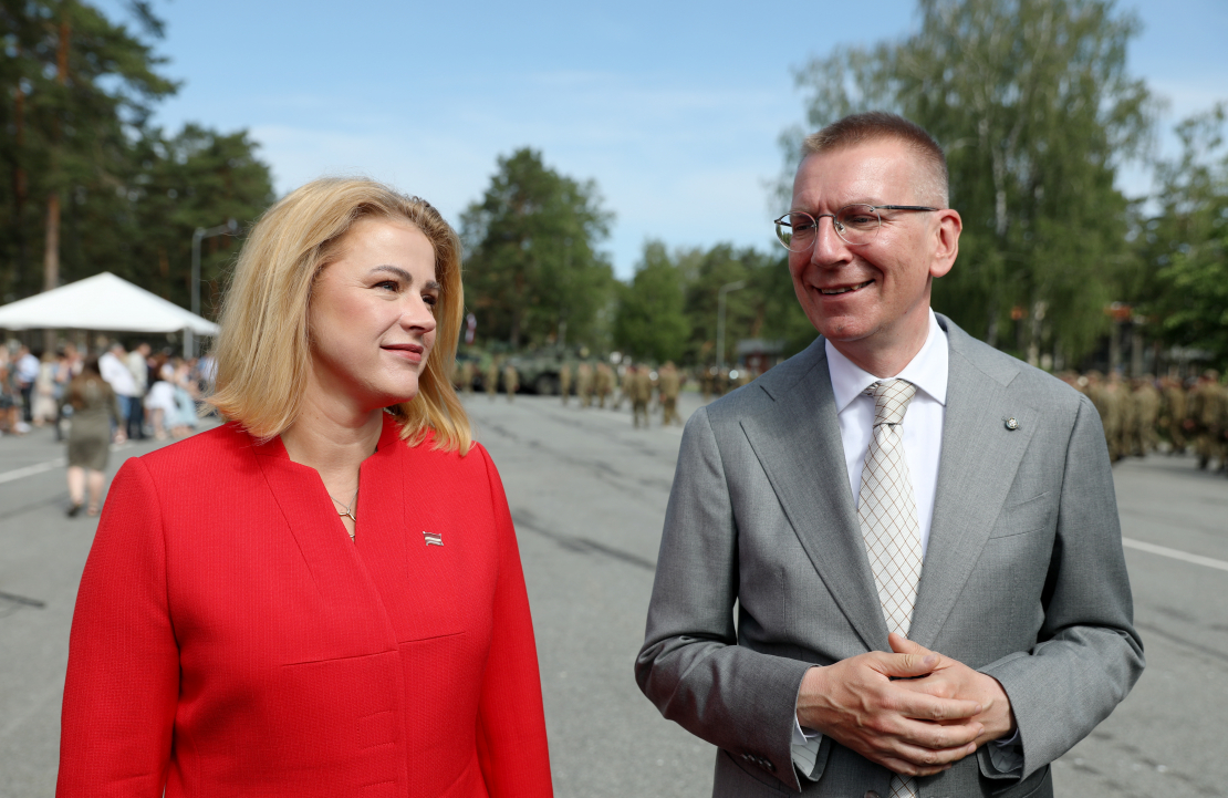 Ministru prezidente Evika Siliņa un Valsts prezidents Edgars Rinkēvičs.