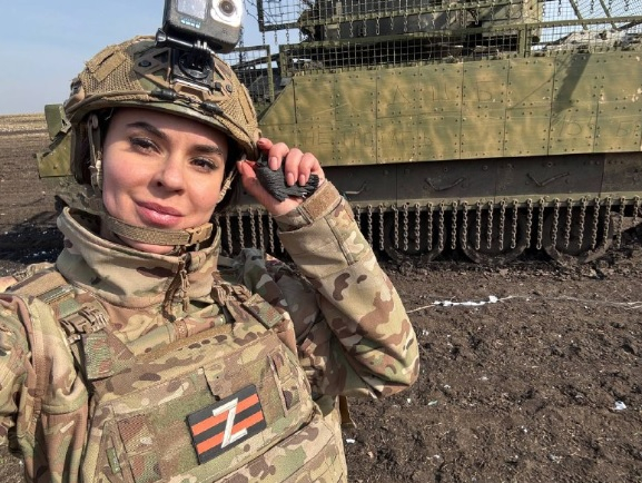 Krievijas propagandas kanāla "Pirmais kanāls" kara korespondente Anna Prokofjeva.