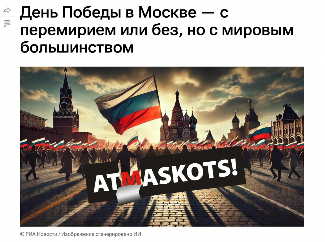 Vai būs pamiers vai ne – tas neesot svarīgi, galvenais, lai Maskavā 9. maijā ierodas pēc iespējas vairāk ārvalstu pārstāvju, tāda ir "RIA Novosti" raksta nostādne.