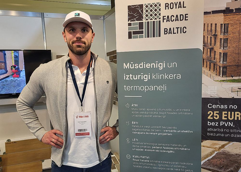 Ukraiņu būvmateriālu ražotājus izstādē pārstāvēja "Royal Facade Baltic". Tā ražotās dekoratīvās klinkera flīzes var novietot uz dažāda biezuma siltinājuma slāņa. "Pats klinkers tiek ražots no Ukrainas baltā māla un ir ļoti ilglaicīgs apdares materiāls," informē uzņēmuma pārstāvis Jānis Plotnieks.