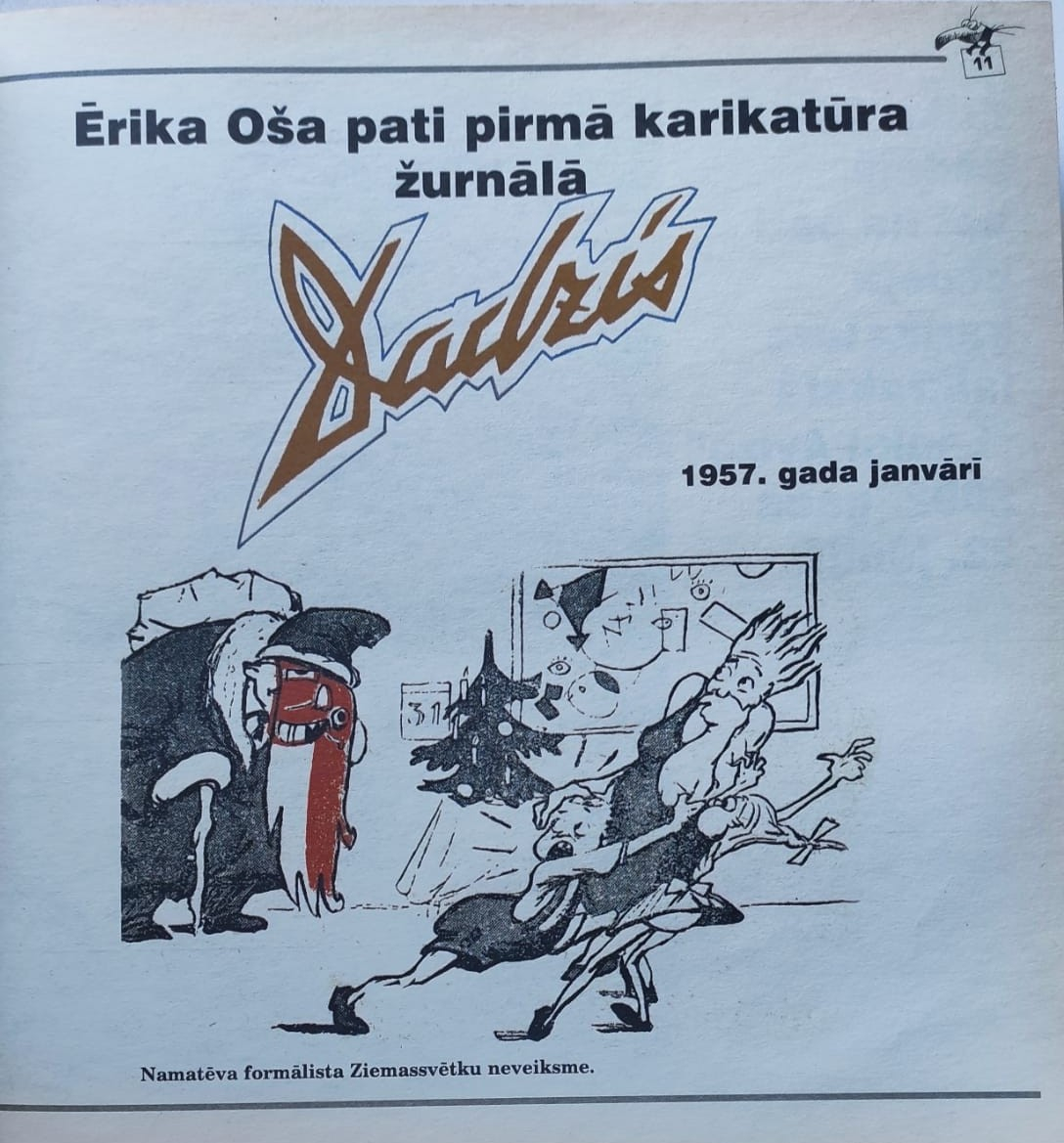 Ērika Oša karikatūra.
