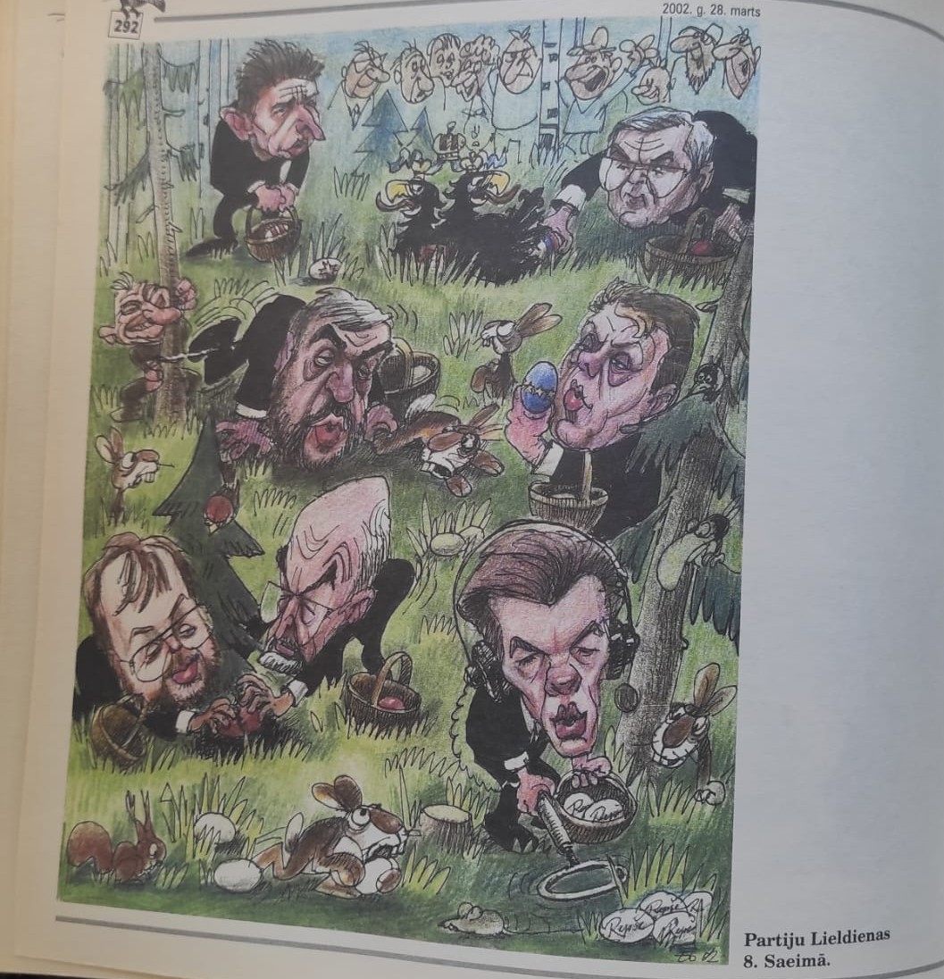 Ērika Oša karikatūra.