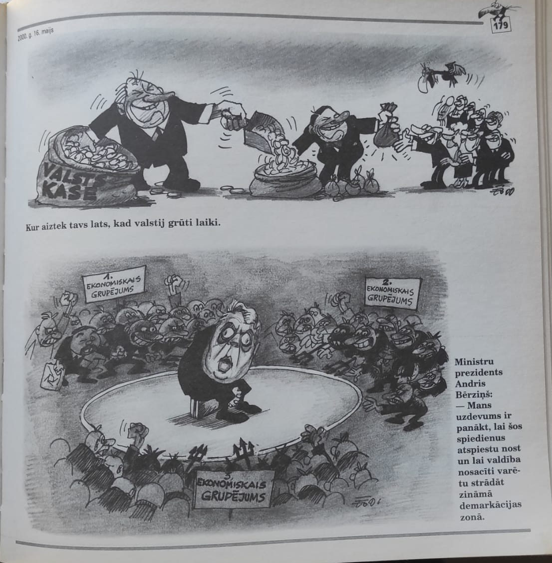 Ērika Oša karikatūra.