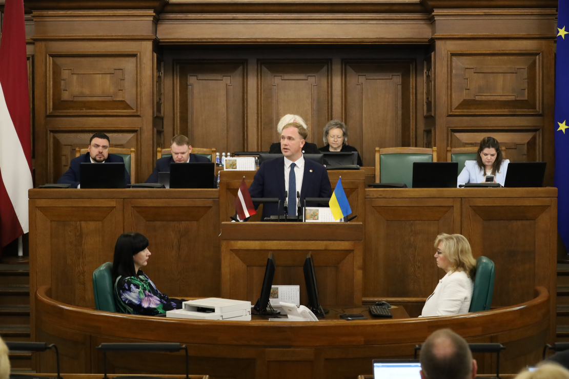 Viktors Valainis Saeimā notikušajās ekonomikas debatēs.