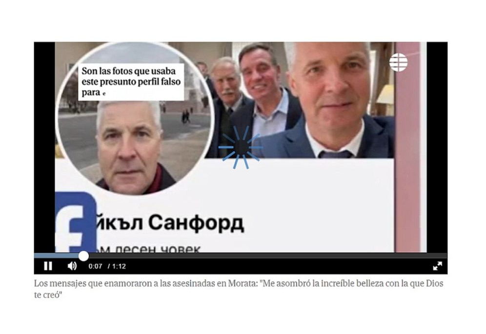 "Es biju pārsteigts par to neticamo skaistumu, ar kādu Dievs jūs radījis. Es ļoti vēlētos, lai jūs būtu mans draugs," apmēram tā 2021. gada janvārī savu vēstuli feisbukā spāņu sirmgalvei iesāka persona, kas sevi dēvēja par Maiklu Senfordu (uzvārds bija rakstīts kirilicā) un kura profilā bija redzams bijušā Latvijas aizsardzības ministra Arta Pabrika foto. Citā gadījumā viltvārdis bija izmantojis bijušā NATO komandiera Veslija Klārka foto. Kā vēsta spāņu medijs "elmundo.es", divas māsas – 71 un 74 gadus vecas – noticējušas krāpnieku stāstiem un sūtījušas naudu. Sievietes gan pārdevušas savu dzīvokli Madridē, gan aizņēmušās naudu. Bet no "nepareizajiem" cilvēkiem. Kad nespēja parādu atdot, sirmgalves 2023. gada decembrī nogalinātas... "Elmundo.es" 2024. gada janvāra publikācijā vēsta, ka slepkavībās atzinies kāds 43 gadus vecs Pakistānas pilsonis, kurš sievietēm bija aizdevis 60 tūkstošus eiro, cerot atpakaļ saņemt dubultā. Taču māsas nespēja naudu atdot, tāpēc aizdevējs 2022. gadā ievācies vienā no māsu dzīvokļa istabām un nemaksājis par īri. Taču ar to nav pieticis, laika gaitā konflikts samilzis, un aizdevējs sievietes nogalinājis...