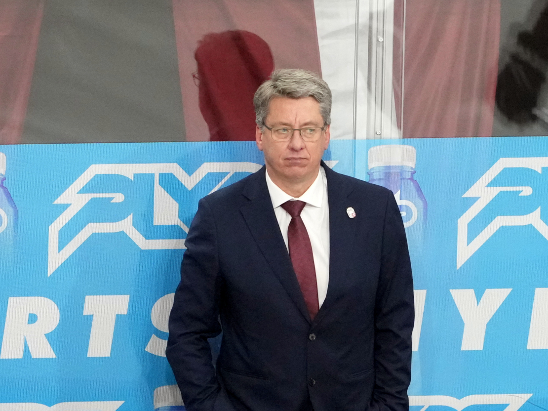 Latvijas hokeja izlases galvenais treneris Harijs Vītoliņš.