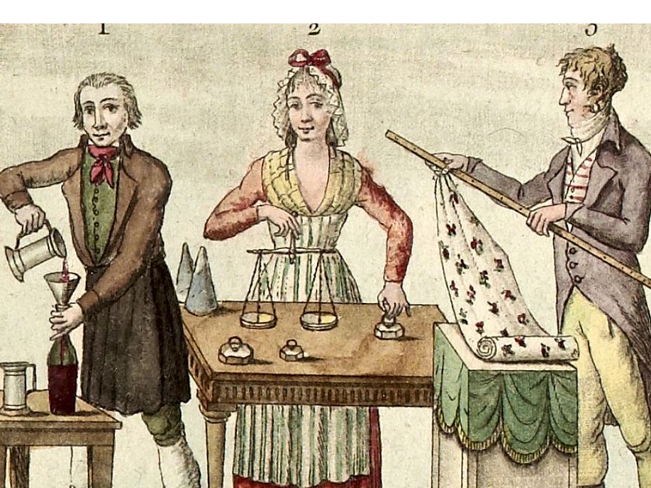 Ilustrācija pie 19. gadsimta mēru un svaru skaidrojuma.