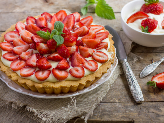 Zemeņu tarte.