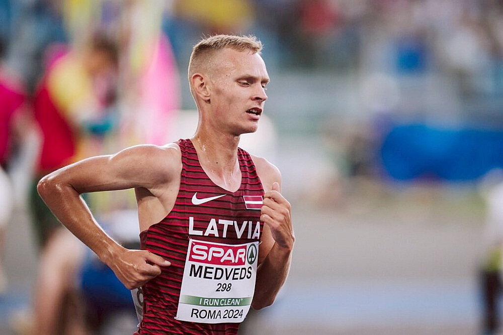 Artūrs Medveds pērn Eiropas čempionātā Romā. Viņam pieder četri Latvijas rekordi dažādās garajās skriešanas distancēs.