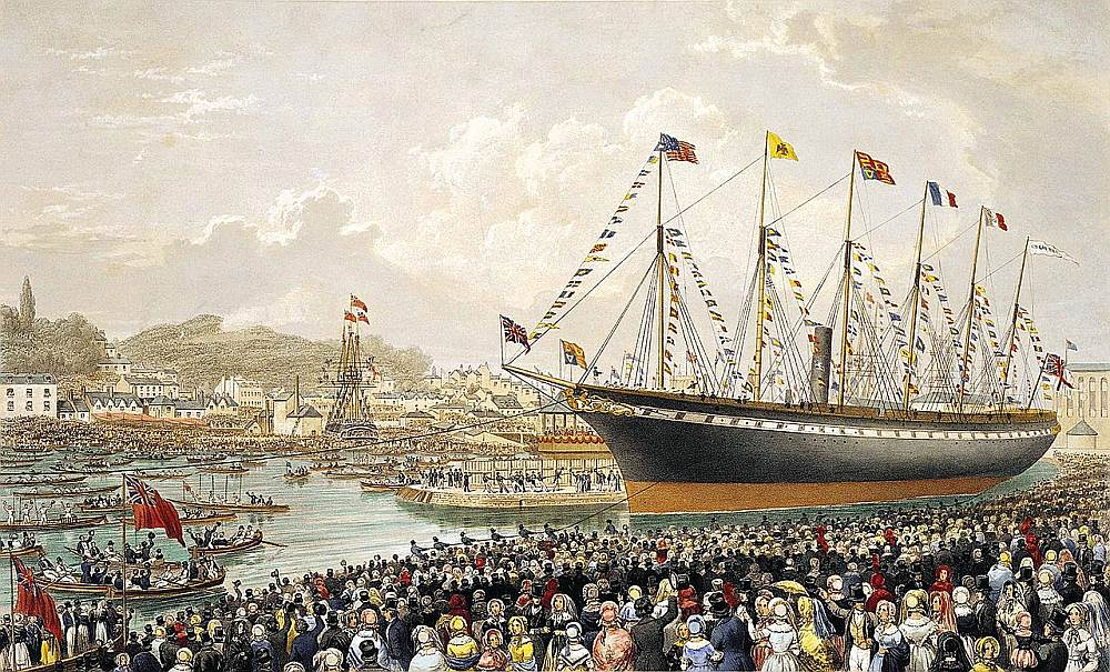 "Great Britain" nolaišana ūdenī 1843. gadā.
