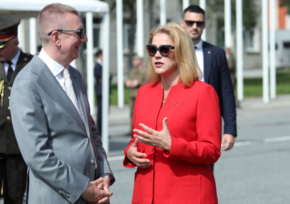 Ministru prezidente Evika Siliņa un Valsts prezidents Edgars Rinkēvičs.