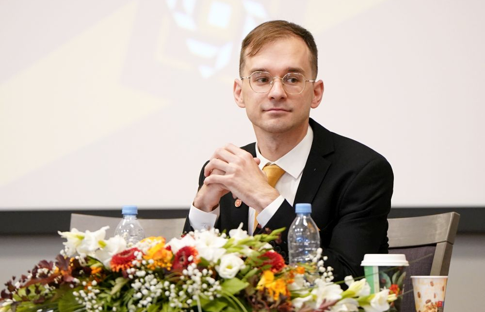 Partijas "Austošā saule Latvijai" valdes priekšsēdētājs Raivis Zeltīts.