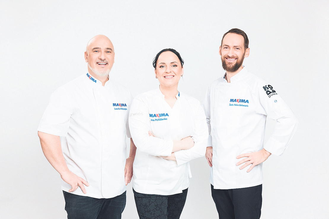Šefpavāru trio – Lauris Aleksejevs, Ina Poliščenko un Žanis Raivo Behmanis.