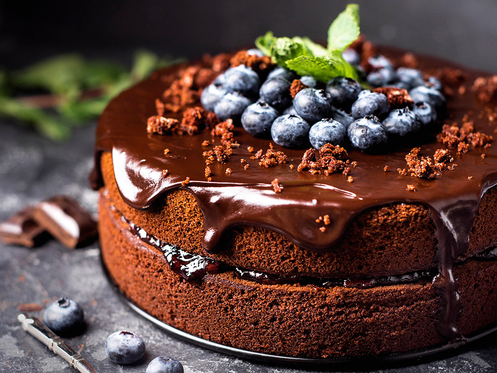 Šokolādes uzputeņa kūka.