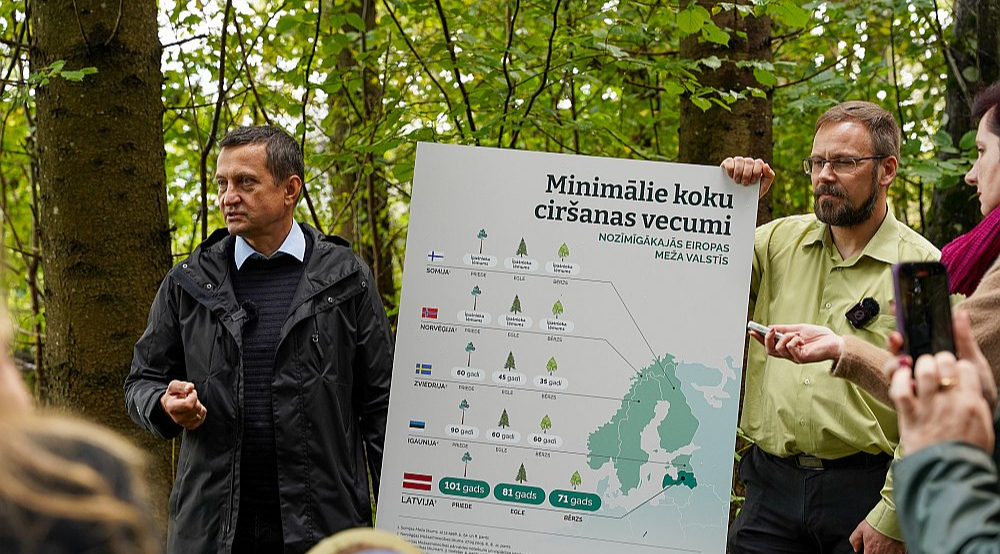A. Krauze: "Saimniekojot gudri, mēs ātrāk varam tikt pie nepieciešamo dimensiju kokmateriāliem un vairāk piesaistīt CO2, tā mazinot ietekmi uz klimata pārmaiņām."