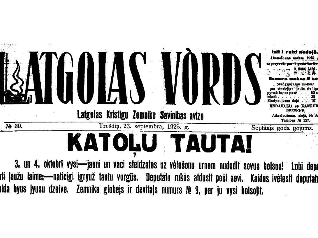 Avīzes “Latgolas Vōrds” galvene.