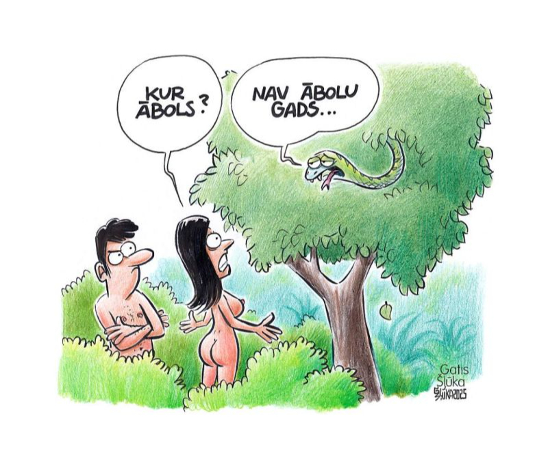Zīmē Gatis Šļūka. Kur ābols?