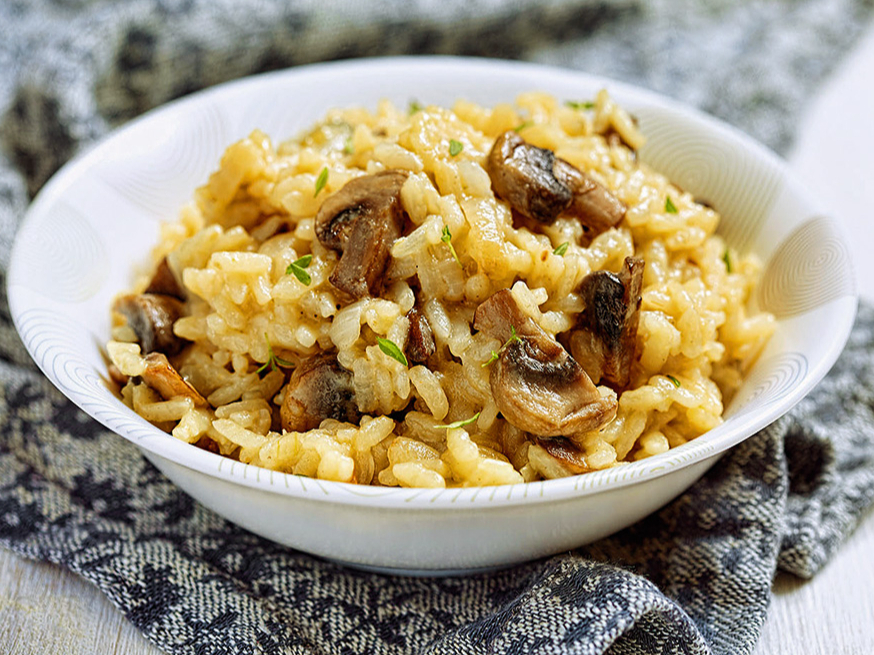 Sēņu risoto.